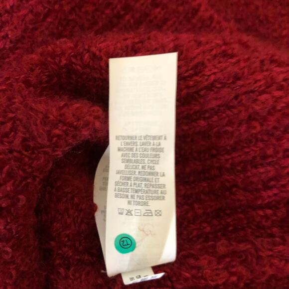 Aerie Oversized Ribbed V-Neck Sweater Long Sleeve Red Pullover Women's Medium - Picture 12 of 14